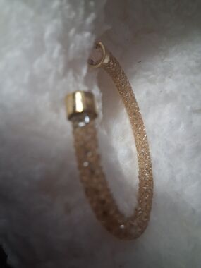 Swarovski Cristal Dust Bracelet Rose Champane Mesh Coil Double Wrap Sparkle Bang